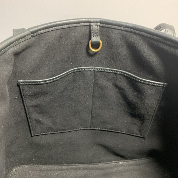 Aritzia Auxiliary Black Leather Tote Bag Purse Carry All + Coin Purse EUC - Picture 11 of 16